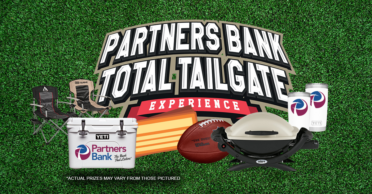 Partner’s Bank Total Tailgate Experience – Win 4 Tix to Football Game in Foxborough