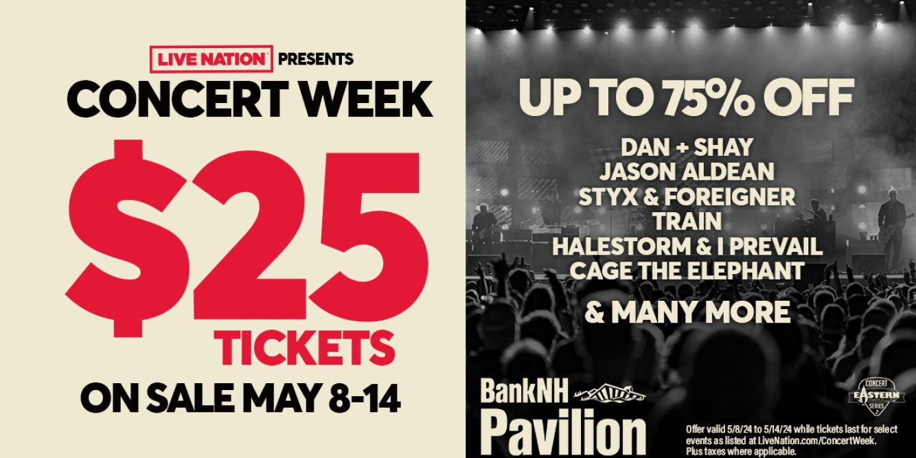 WIN TICKETS TO BANKNH PAVILION SHOWS, CONCERT WEEK SALE